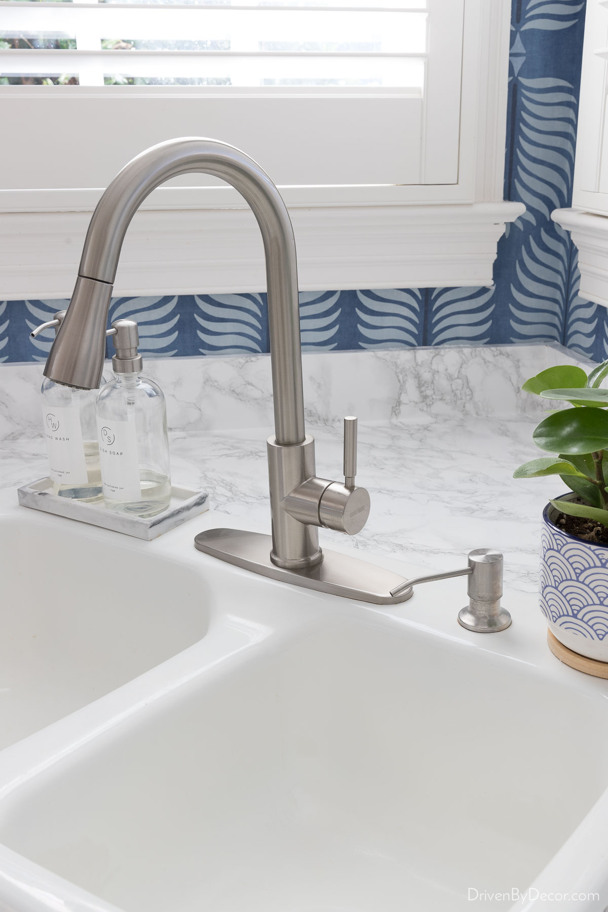 The new budget friendly faucet we put in as part of our kitchen remodel