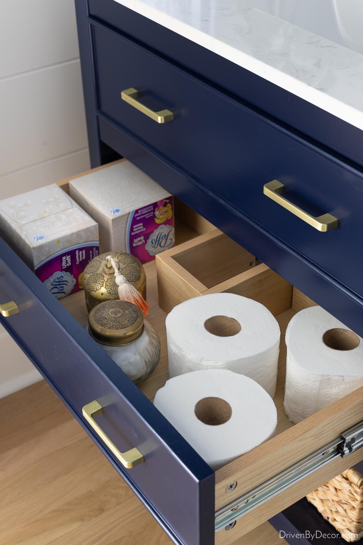 The drawers in our hall bathroom vanity