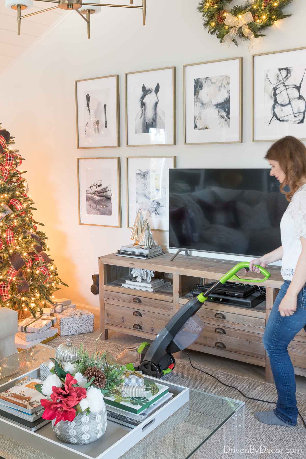 This upright carpet cleaner is one of my favorite cleaning tools!