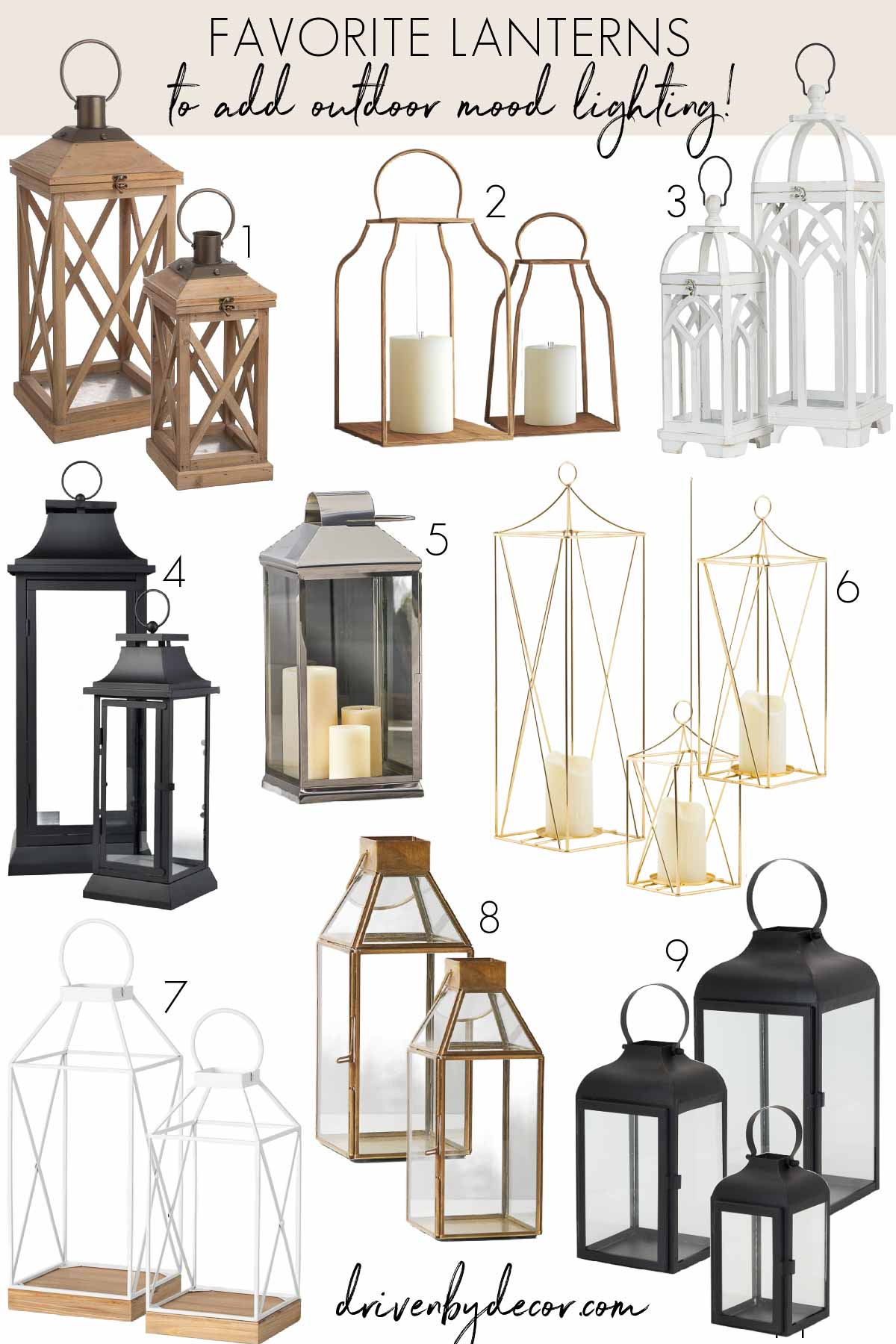 10 Simple Outdoor Decorating Ideas to Upgrade Your Space! Favorite lanterns to add outdoor mood lighting