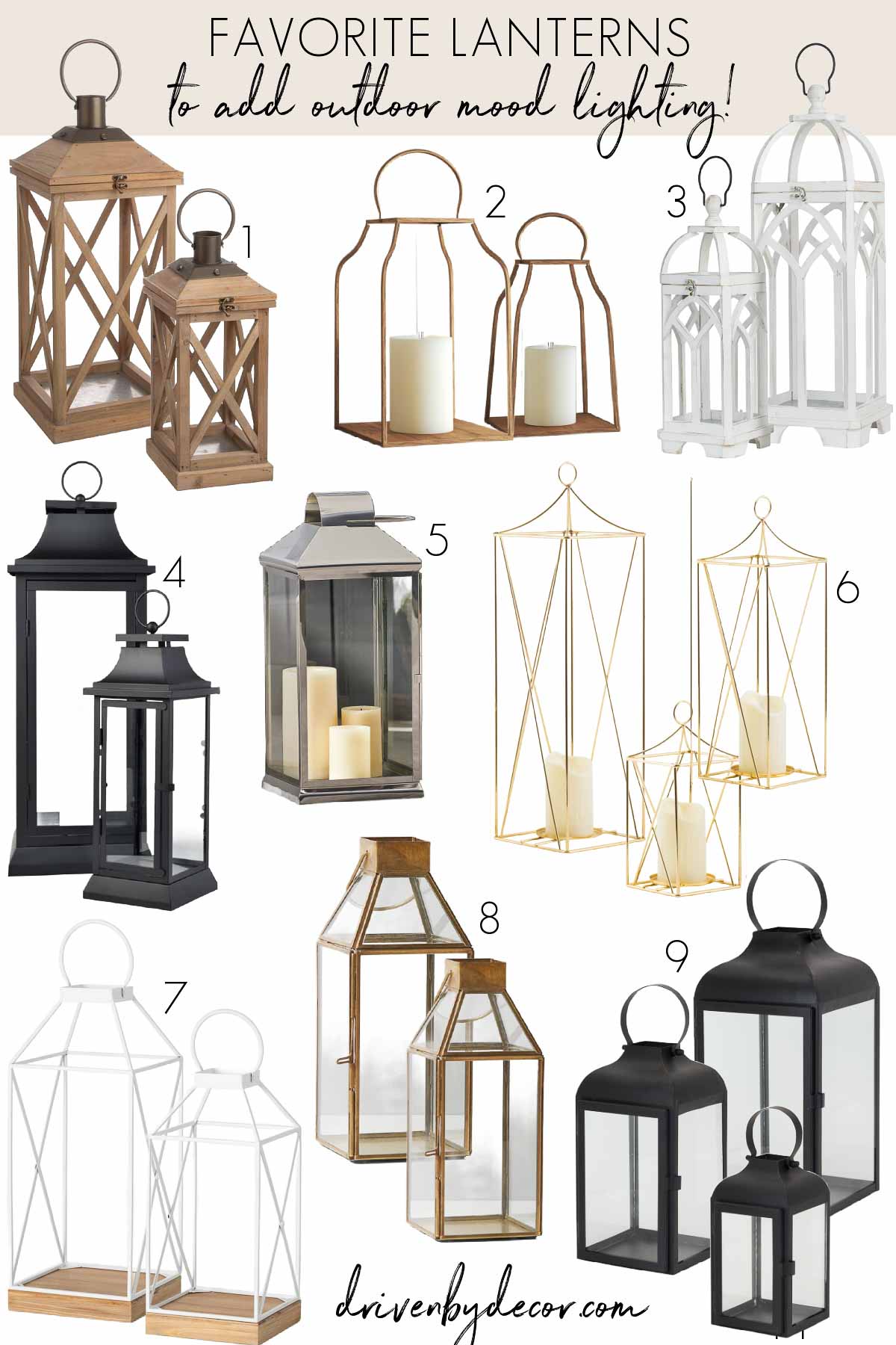 Favorite lanterns to add outdoor mood lighting