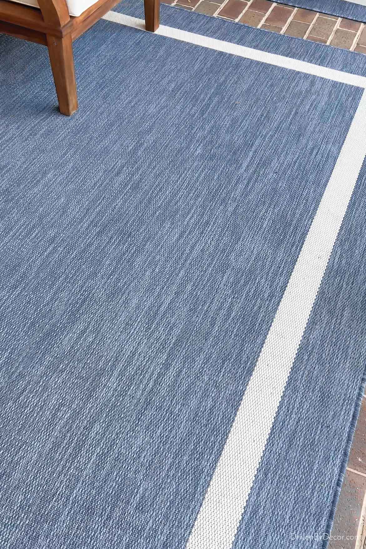 Blue outdoor rug