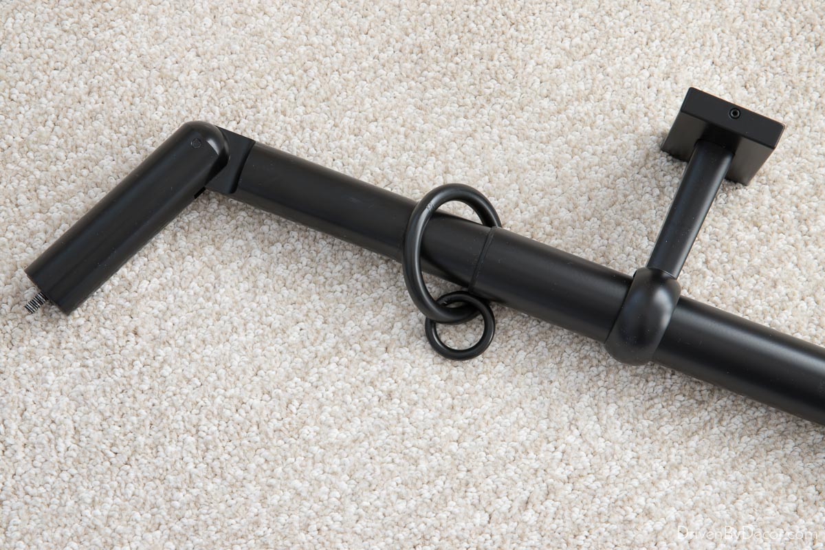 Drapery rods with corner connectors