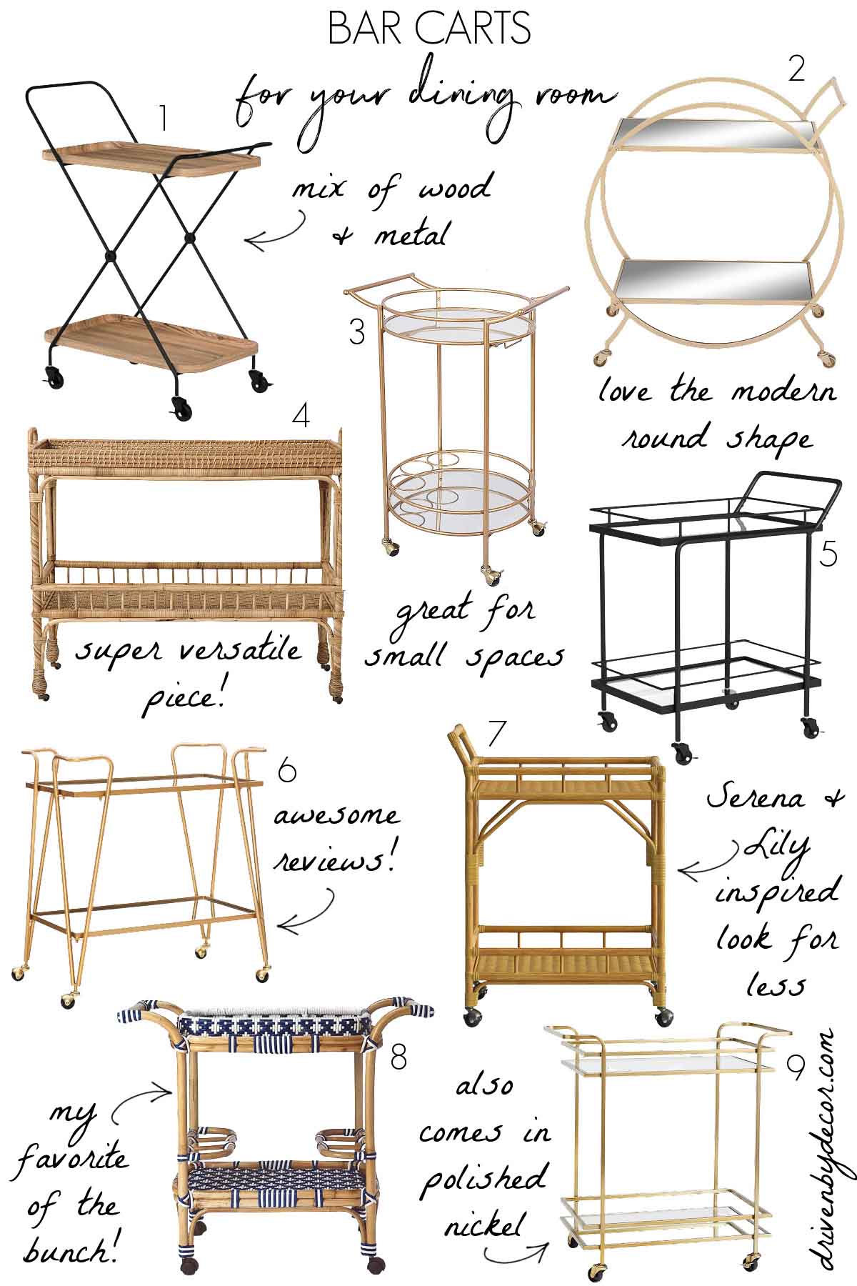 Dining room bar carts