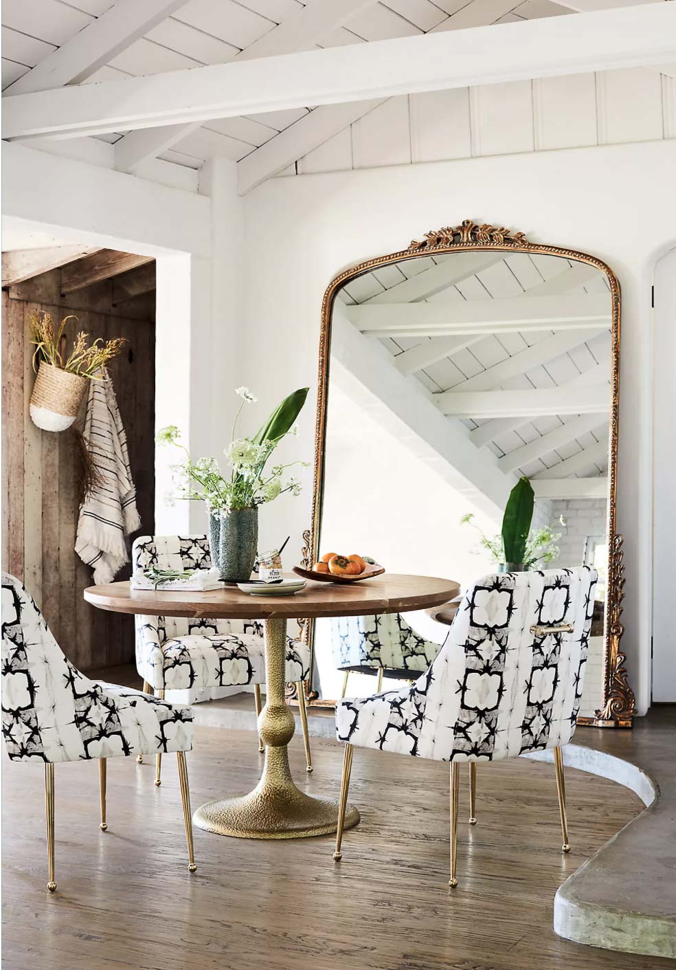 Dining room floor mirror as wall decor