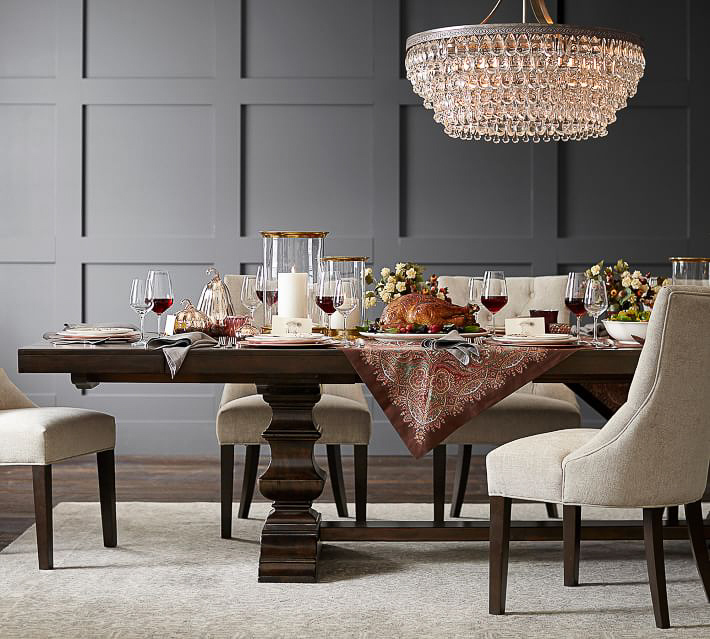 Dining room with wall molding - gorgeous decor!