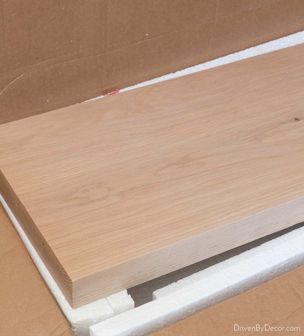 Thick natural oak shelves