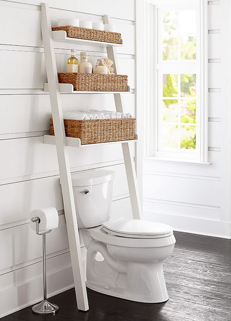 Over the toilet ladder with baskets