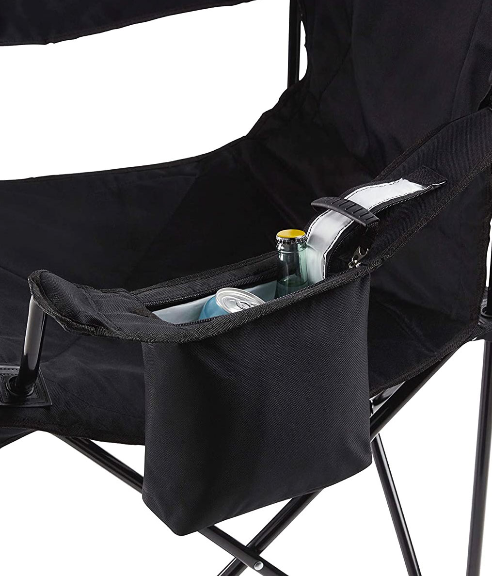 4-can cooler built into folding camping chair - great Father's Day gift!