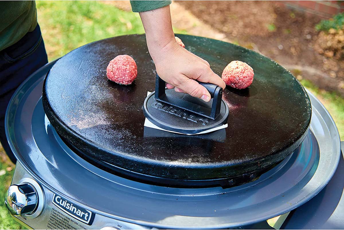 Press to create smashed burgers - a great Father's Day gift!