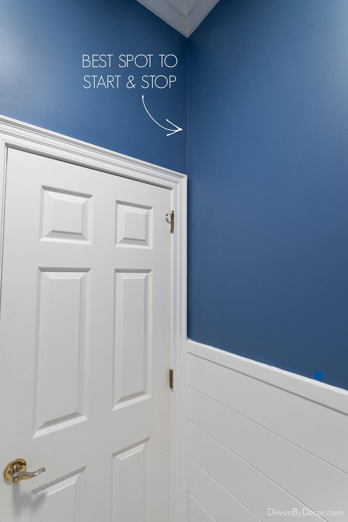 The corner that we're going to start and stop wallpaper installation at