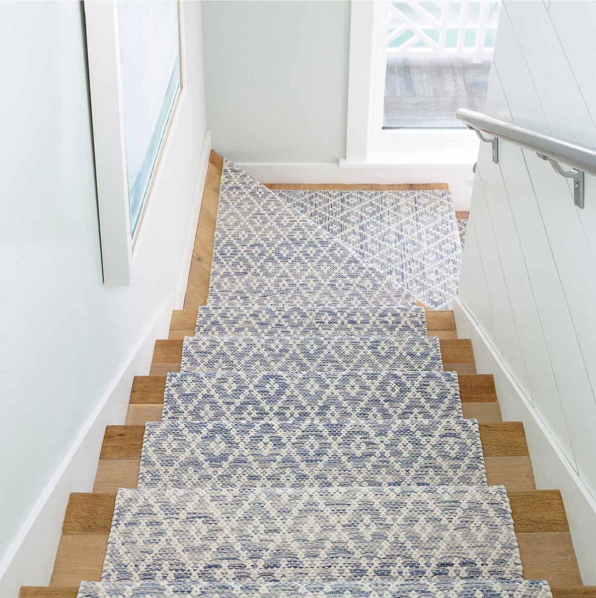 Blue diamond stair runner