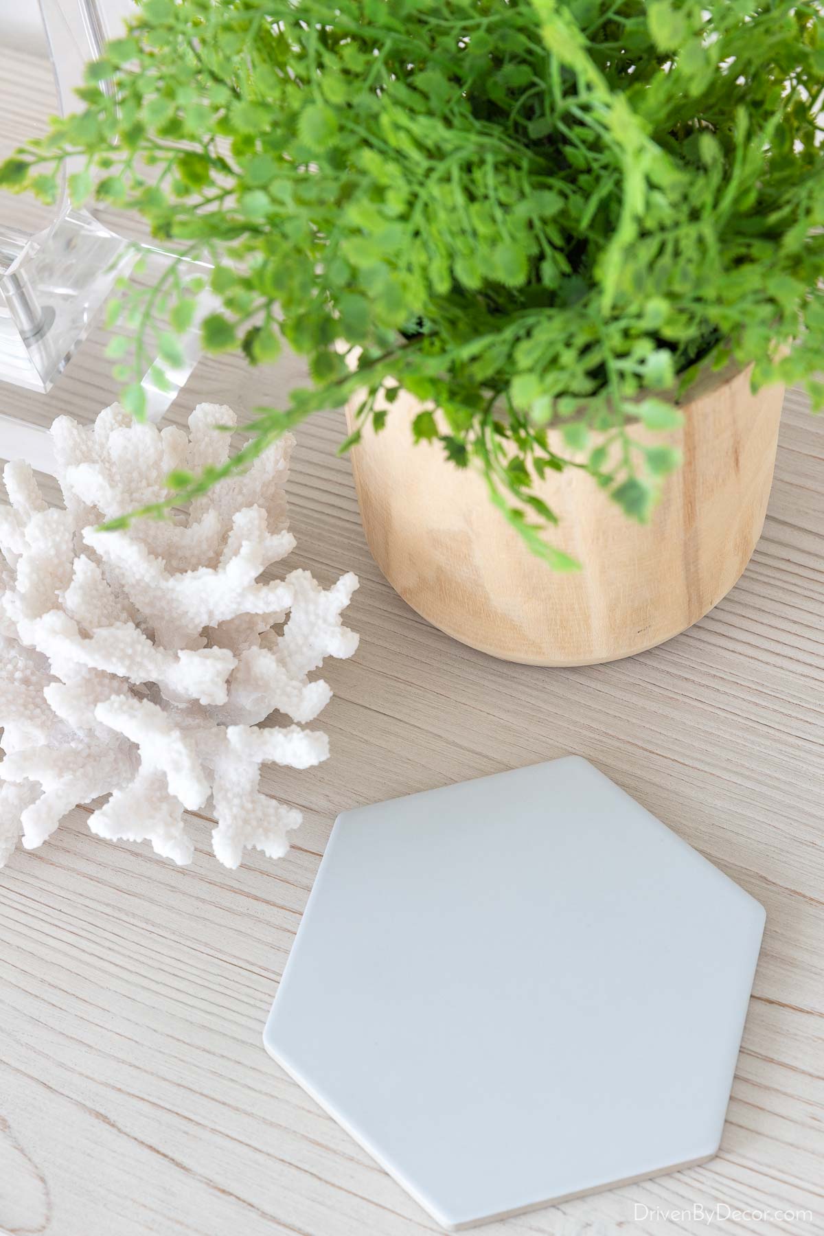 Bluish gray hexagon tile for our bathroom floor