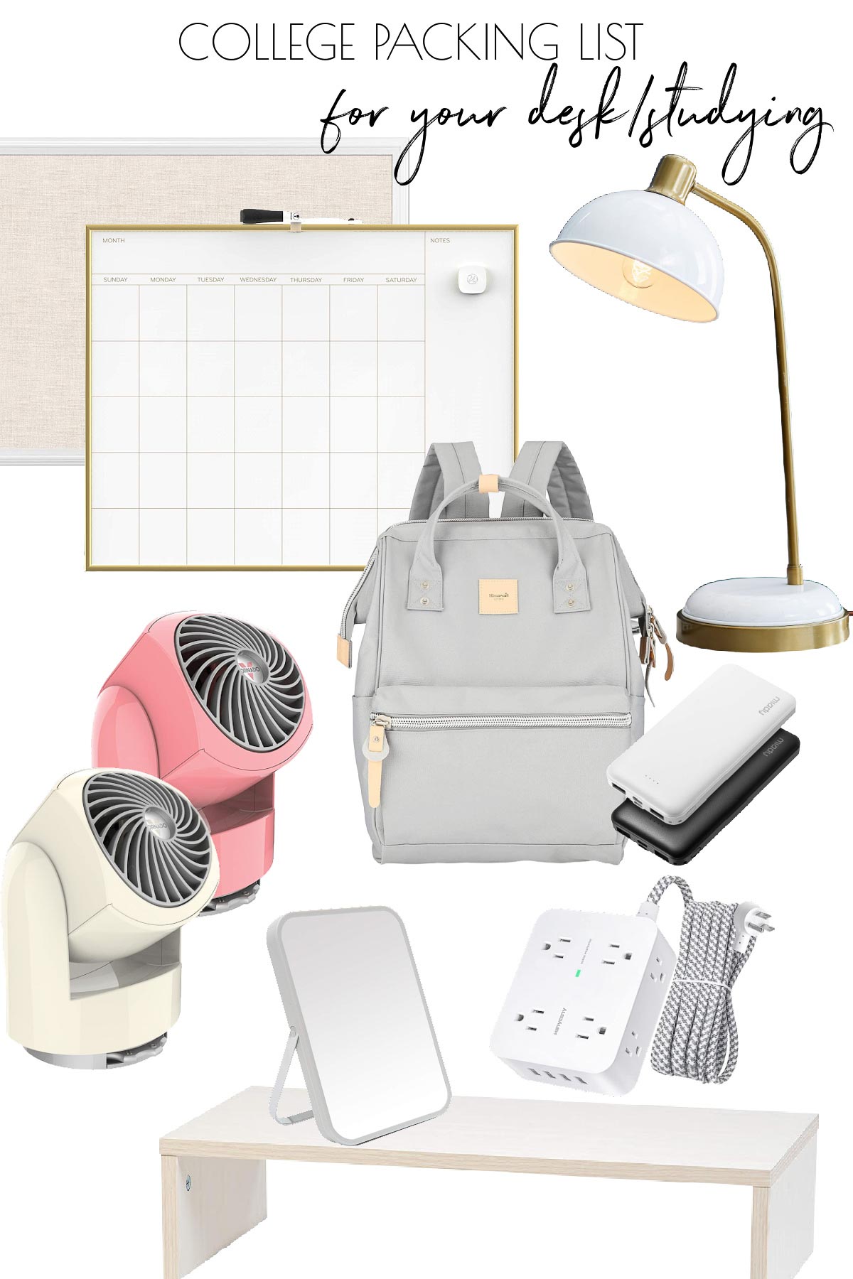 Desk & study items to add to your college packing list!