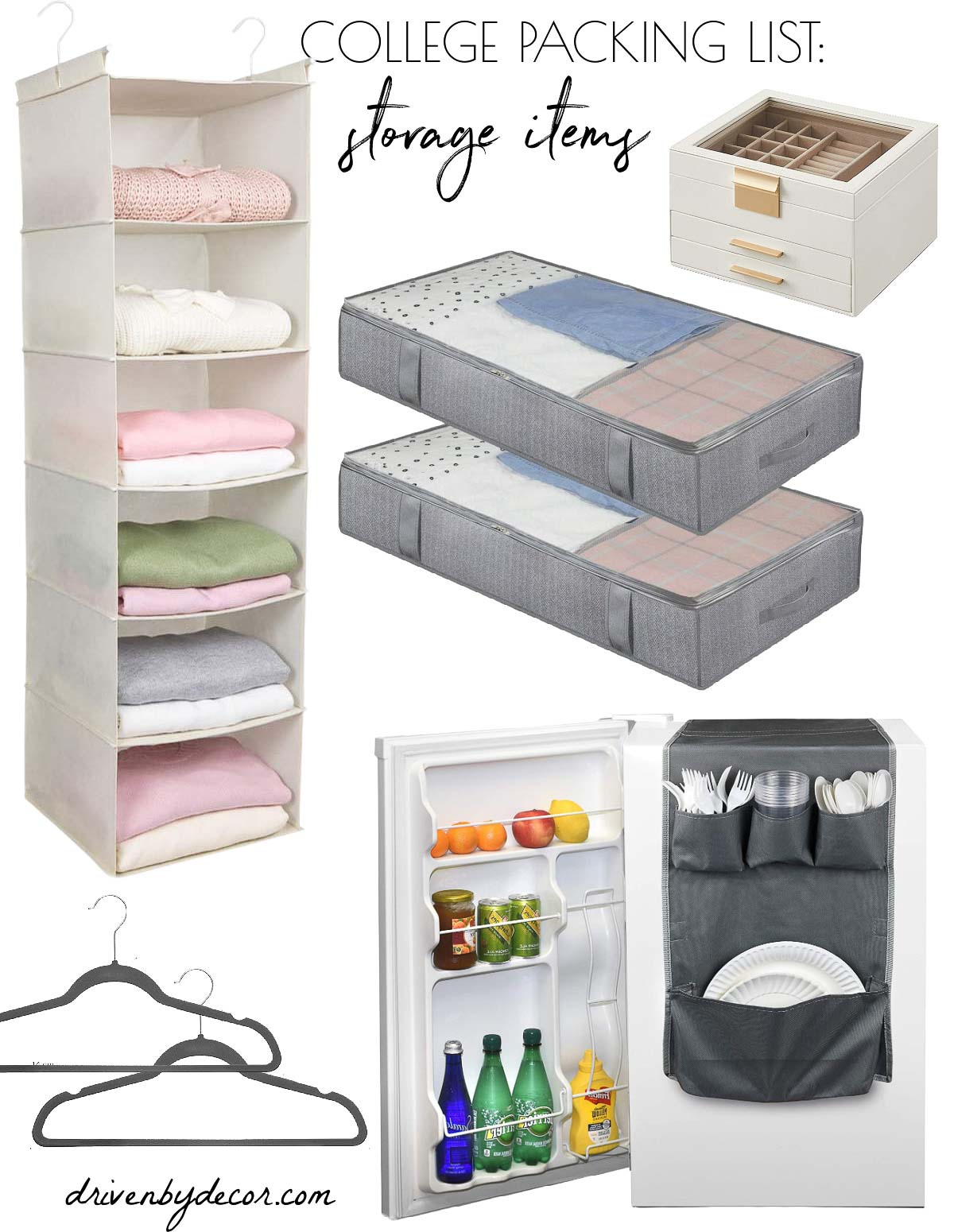 Storage items to add to your college packing list