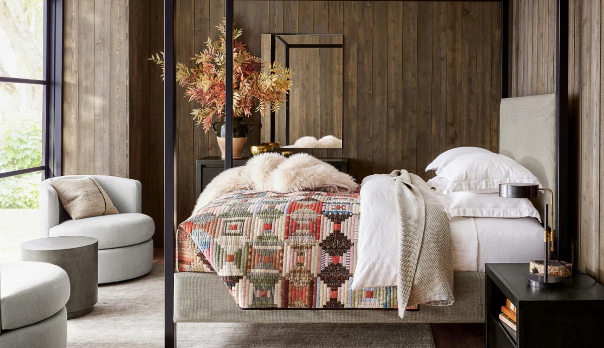 Layers of cozy bedding for fall