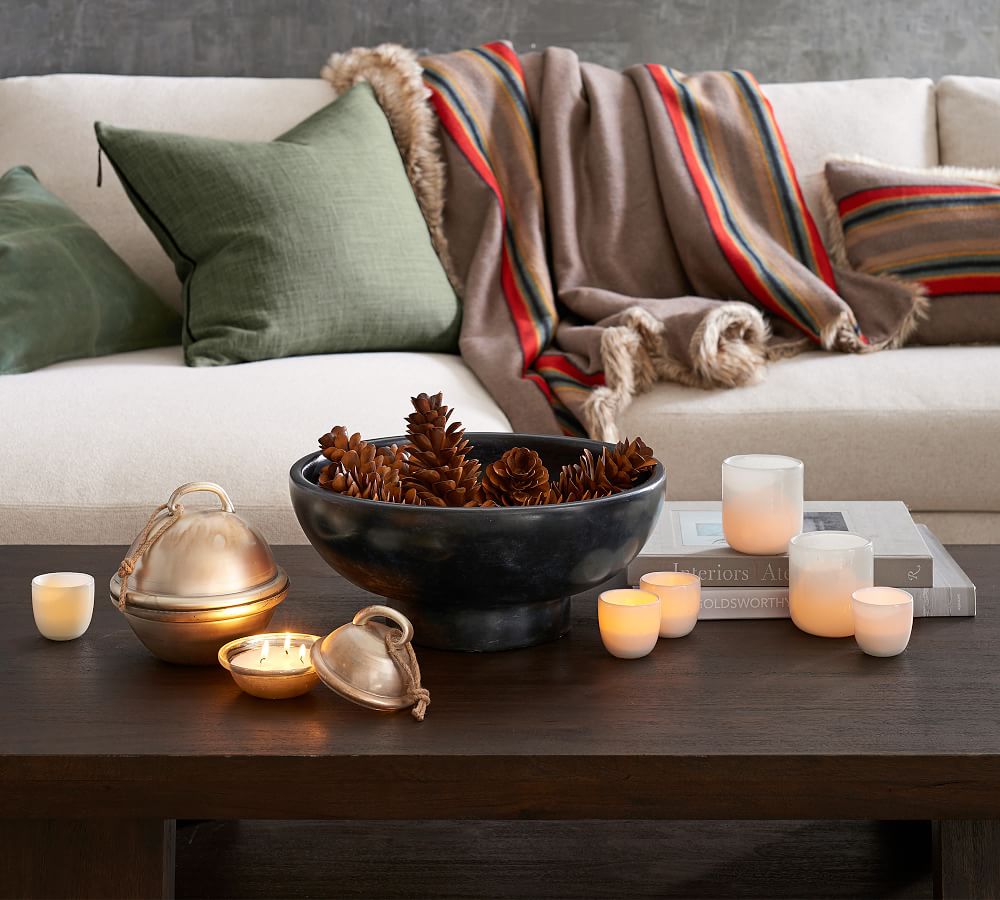 Pinecones in bowl as simple fall decor