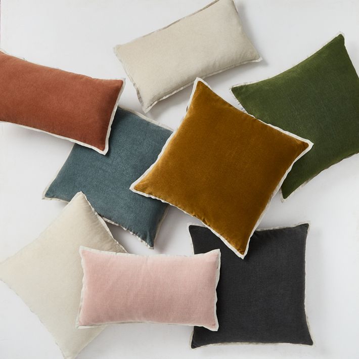 Velvet pillows in fall colors