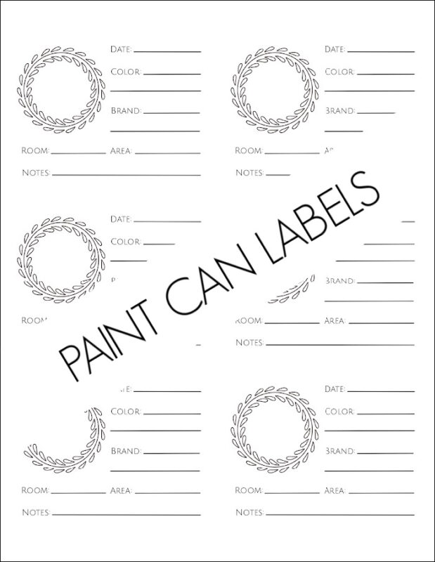 Paint can labels printable