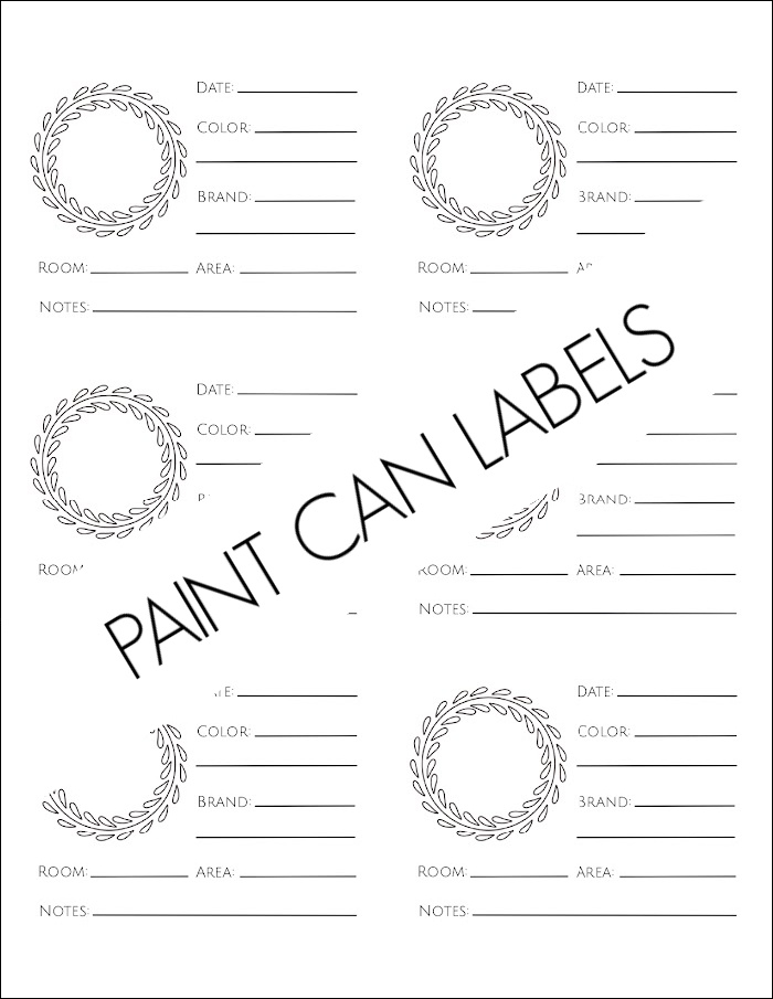 Paint can labels printable