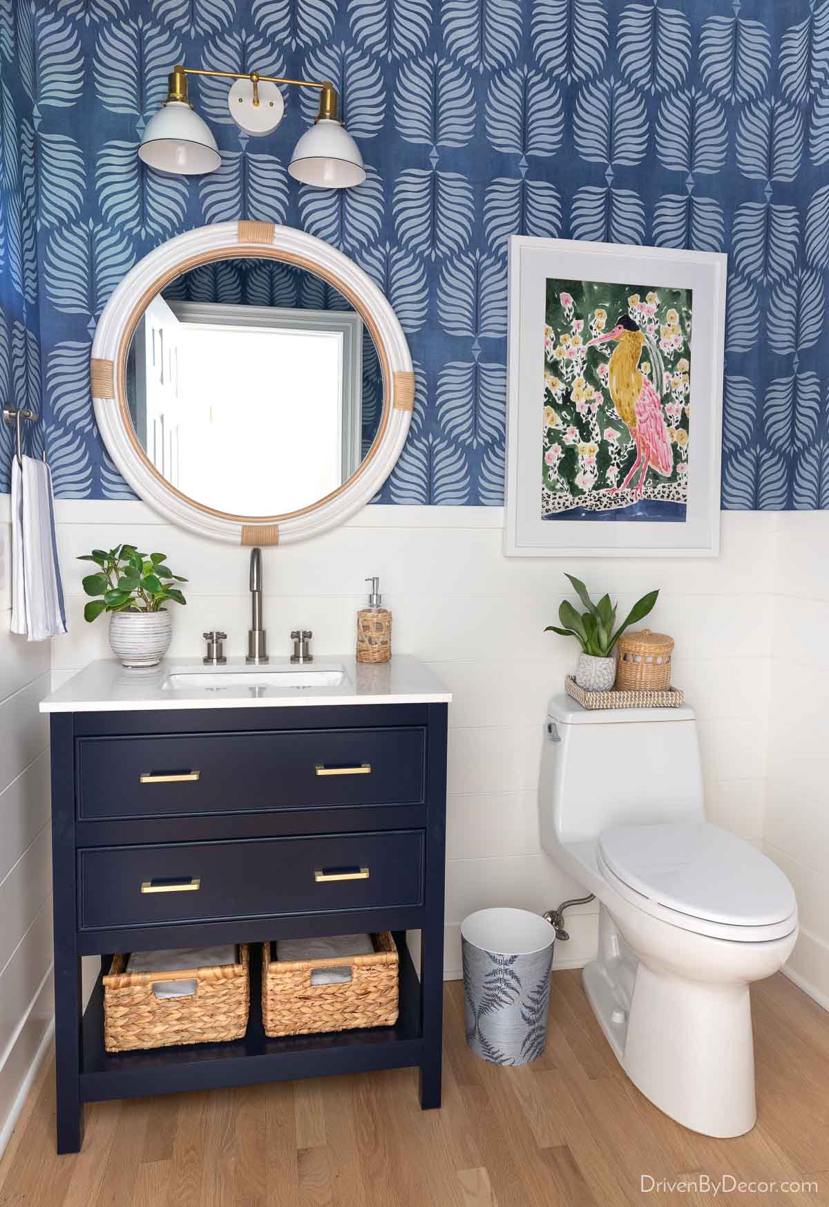 The small vanity we added to our powder room