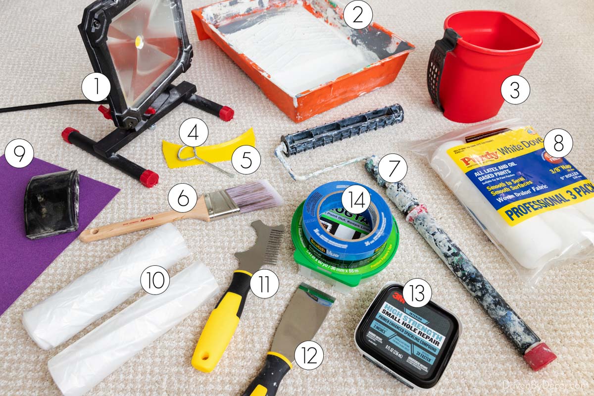 Supplies you need to paint a room
