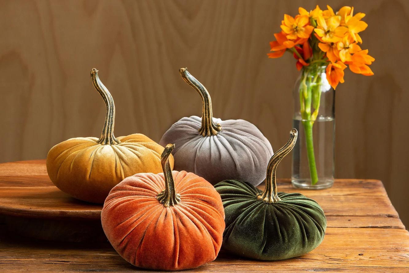Gorgeous velvet pumpkins - perfect for fall decor!