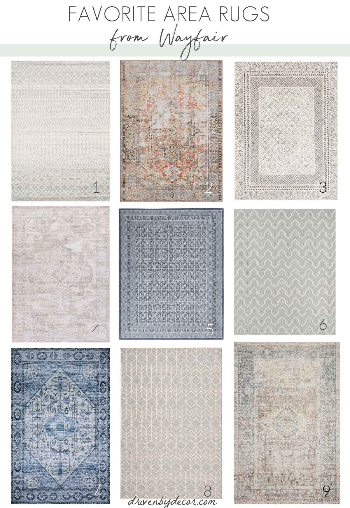 Favorite area rugs from Wayfair