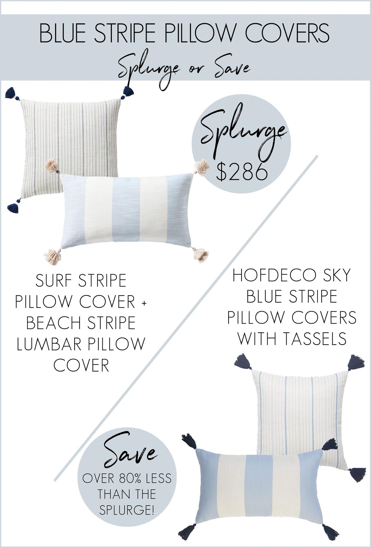 Serena & Lily pillow covers look for less - a favorite cheap home decor find!