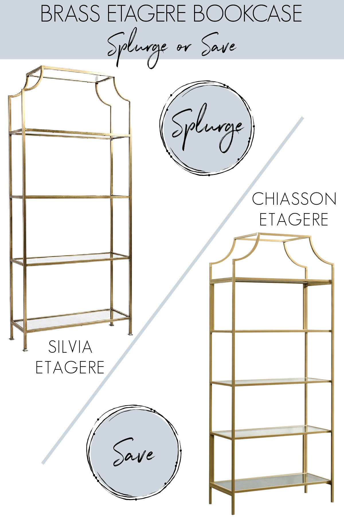 30 Designer Looks for Less: High-End Home Decor on the Cheap! Designer look for less etagere bookcase