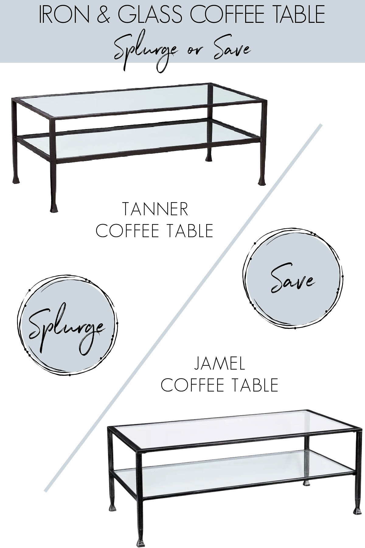 Splurge and save designer looks for less version of iron coffee table