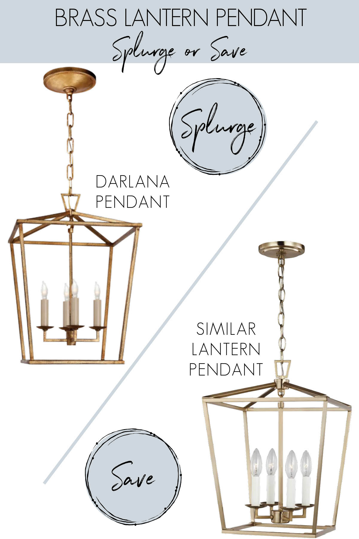 Lantern pendant save and splurge versions