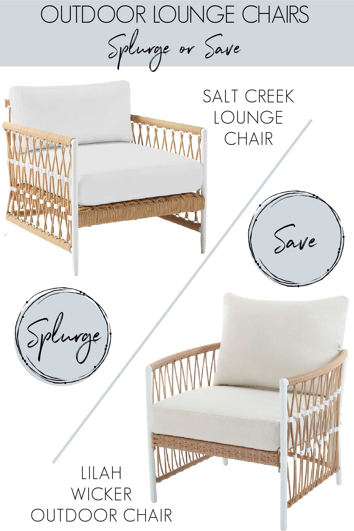 Designer look for less outdoor lounge chair