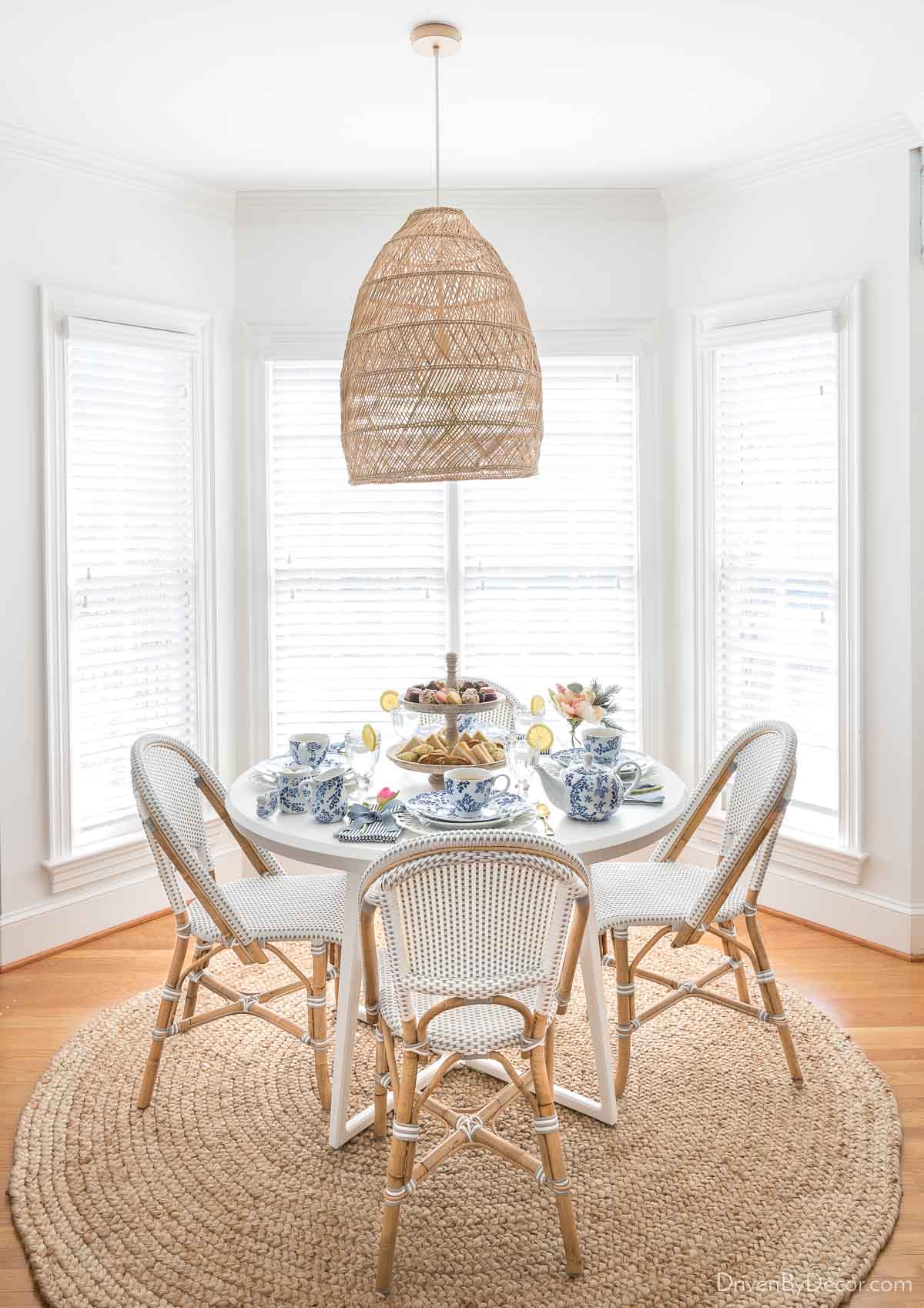 Serena & Lily Headlands bell pendant over our kitchen table