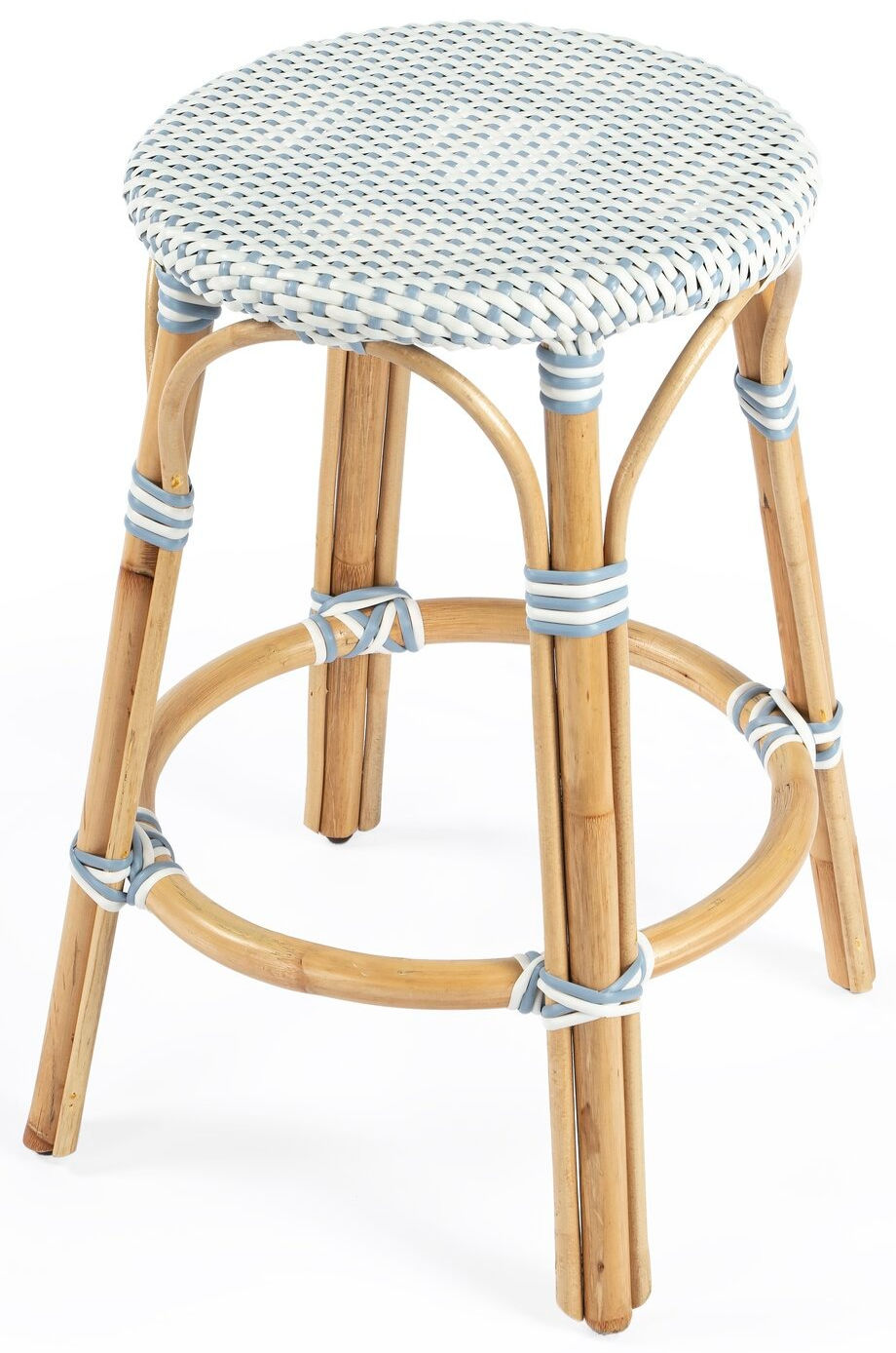 Backless rattan counter stool