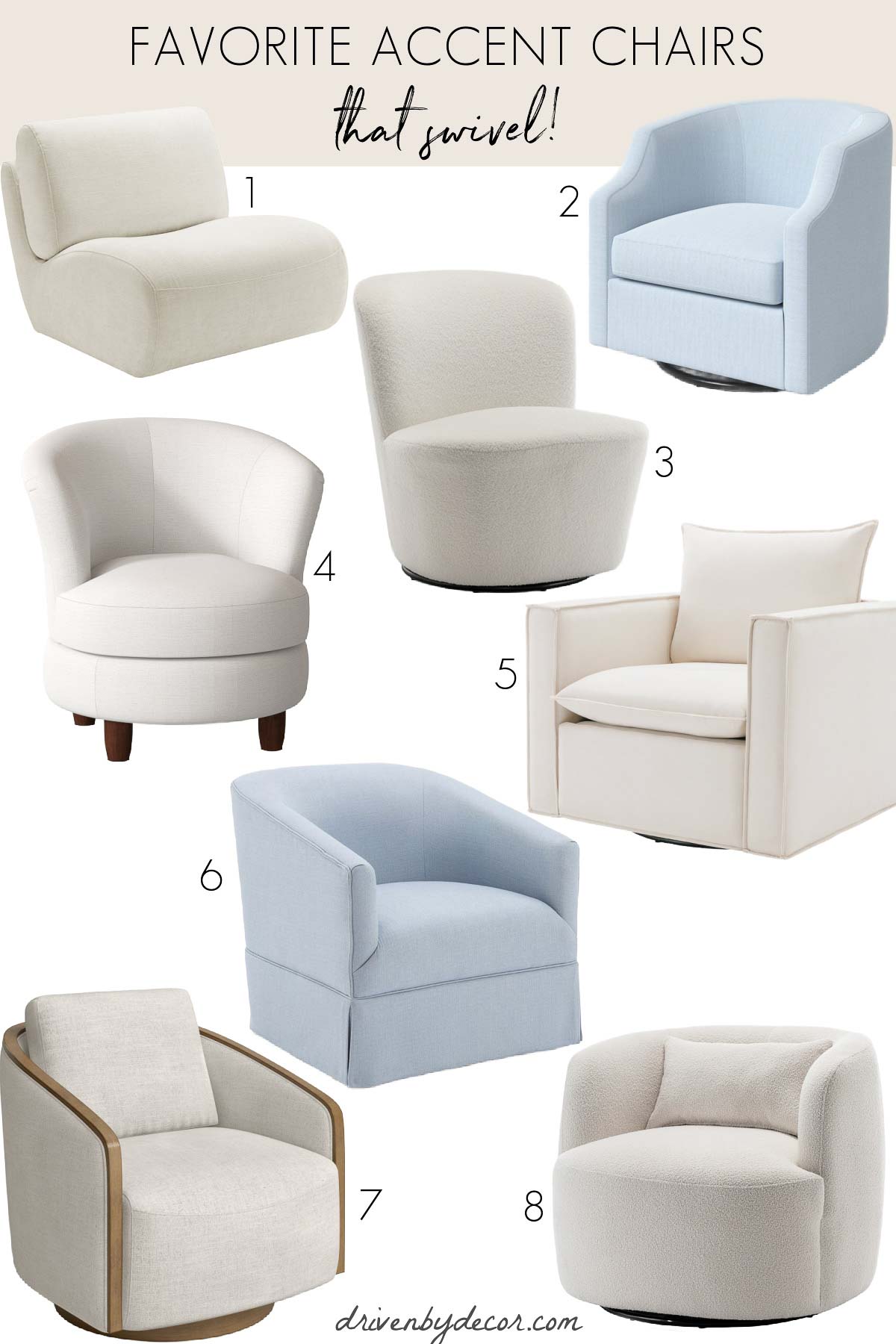 Eight favorite swivel chairs