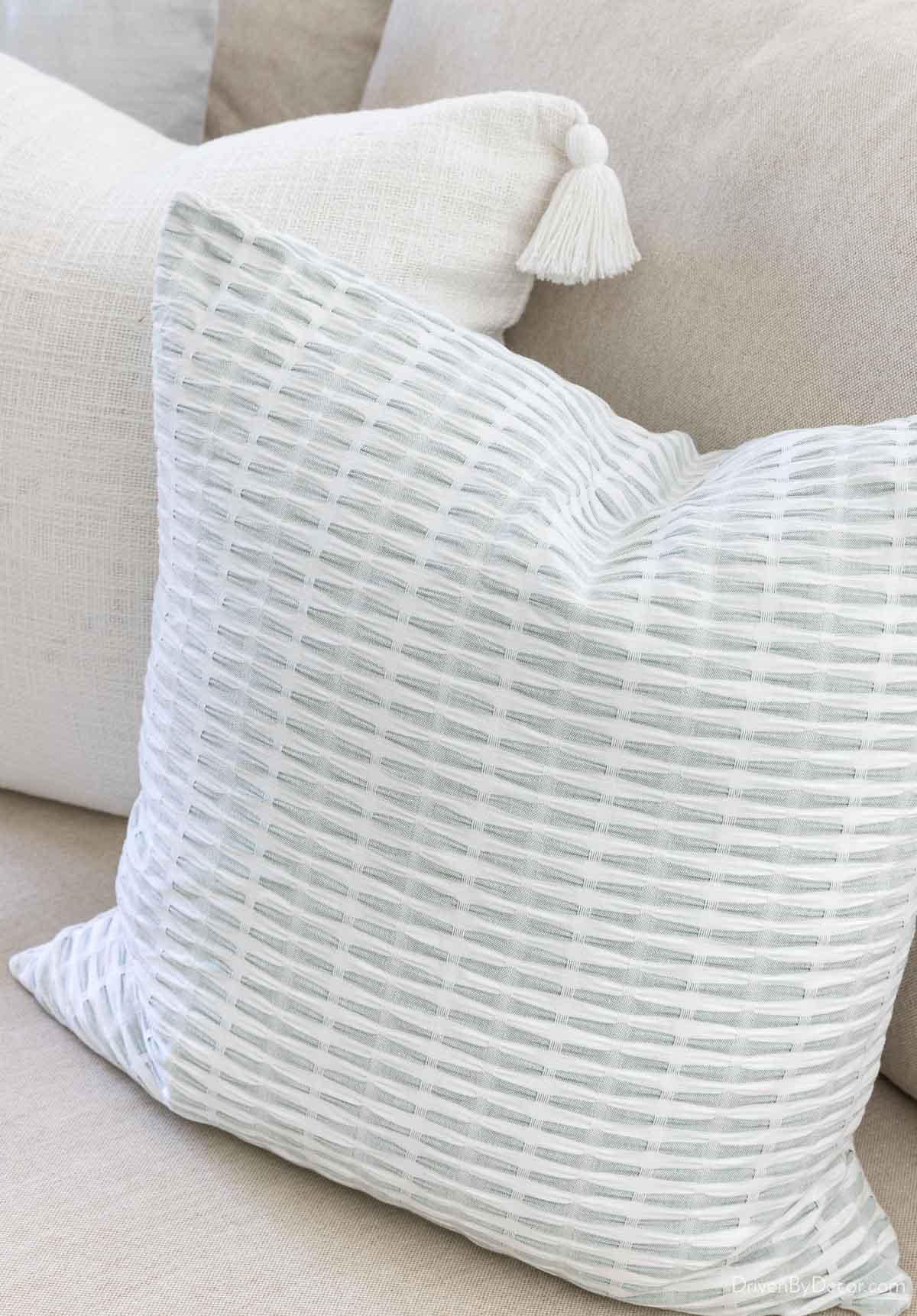 Pleated sage pillow