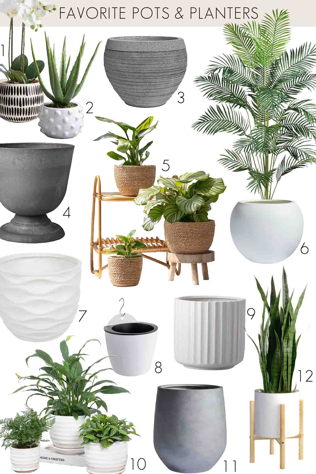 Outdoor and indoor planters from Wayfair