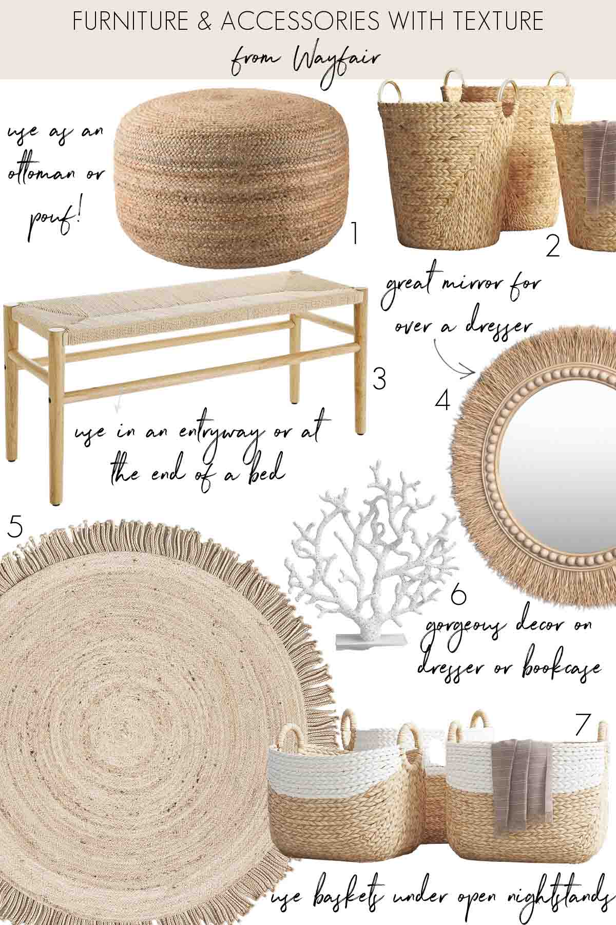 Furniture and accessories with texture