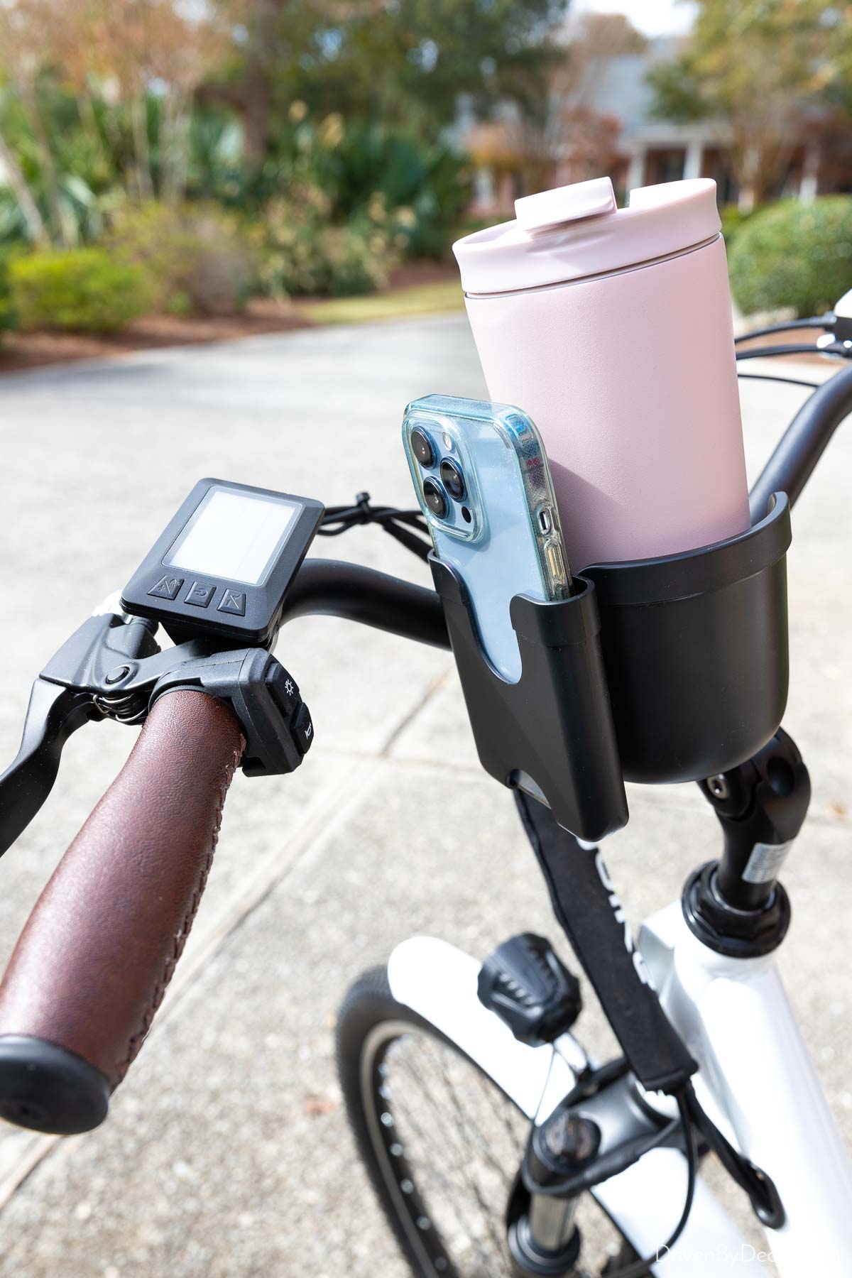 The phone and cup holder on my bicycle - such a great gift idea!
