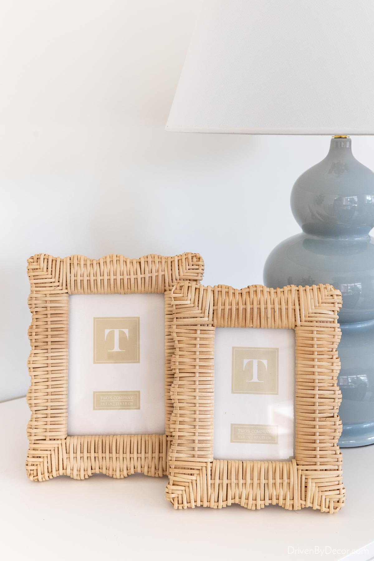 Gorgeous pair of wicker scalloped frames - the perfect Christmas gift for her!