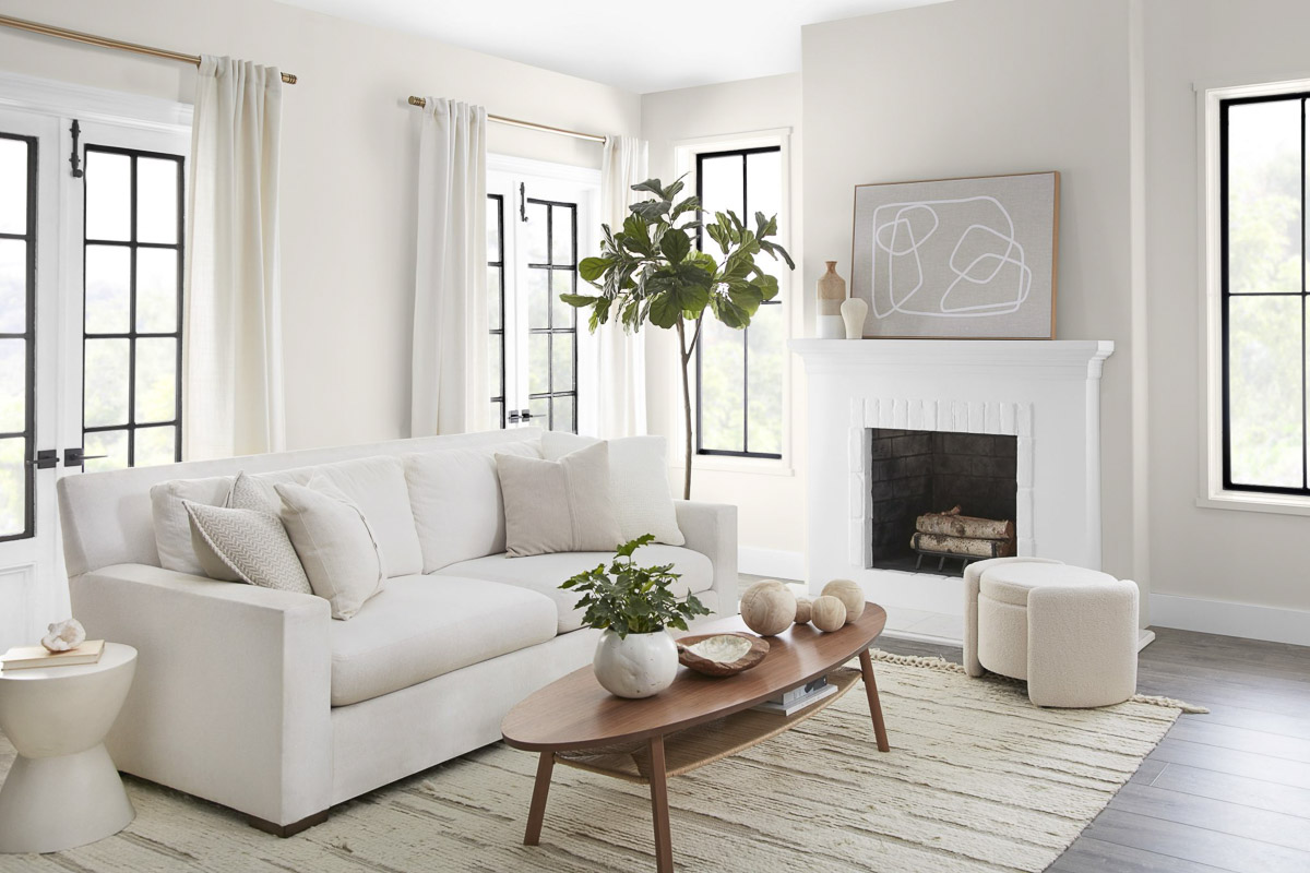 Behr's Blank Canvas paint color on living room walls