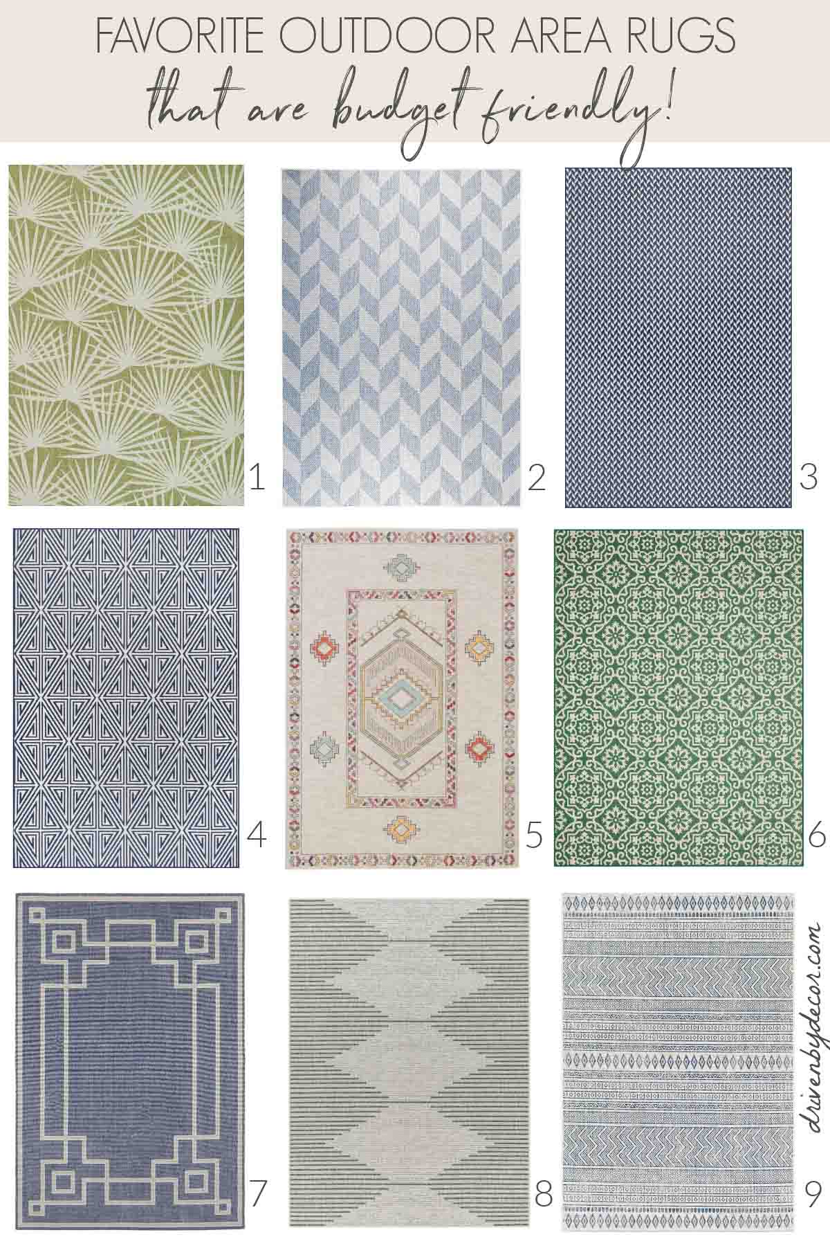 Nine budget friendly outdoor rugs