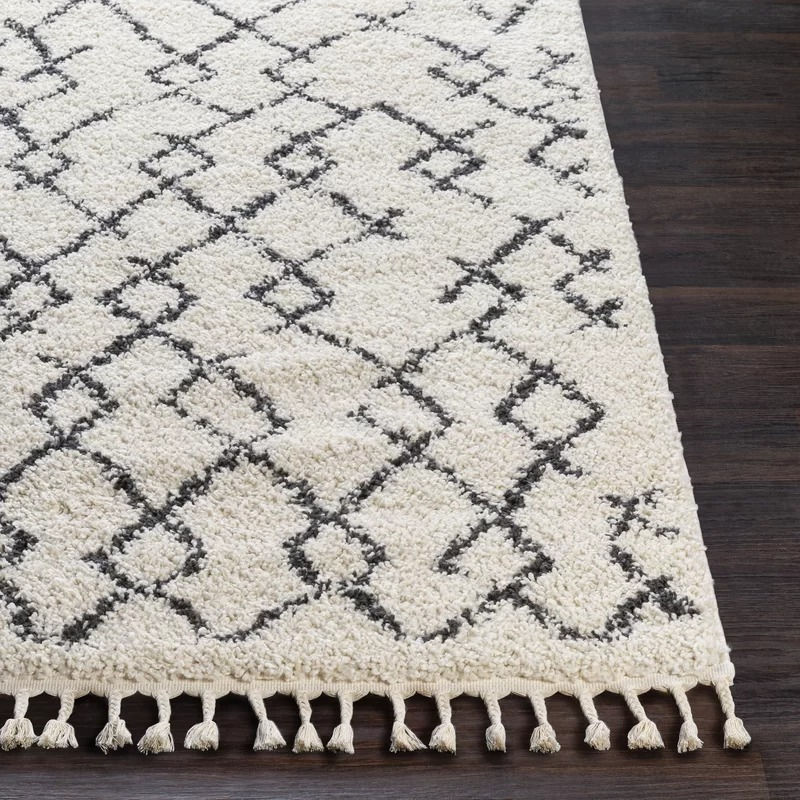 Plush cream and charcoal rug