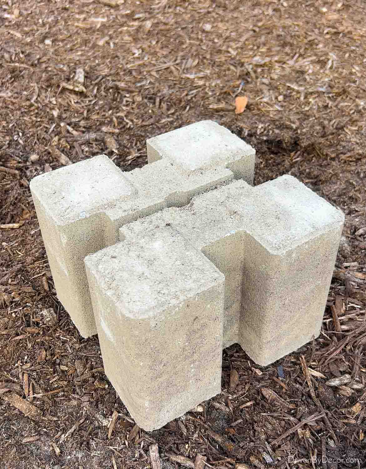 Corner block used for DIY raised garden bed