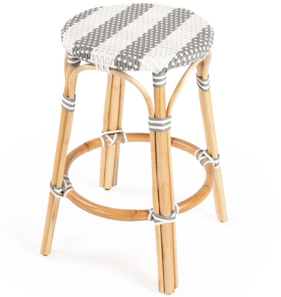 Backless rattan counter stool