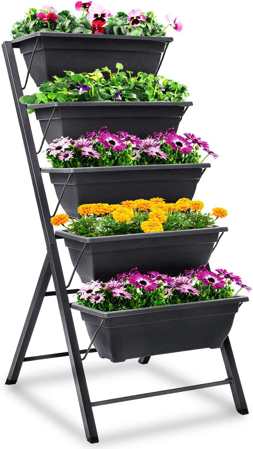 Tiered planters that are perfect for raised bed gardening