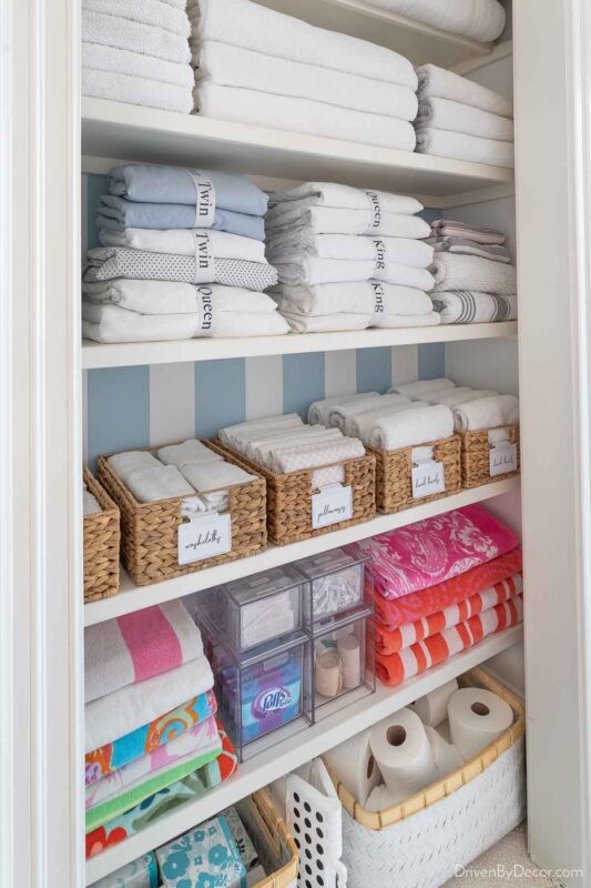 10 Linen Closet Organization Ideas for a Clutter-Free Closet! - Driven