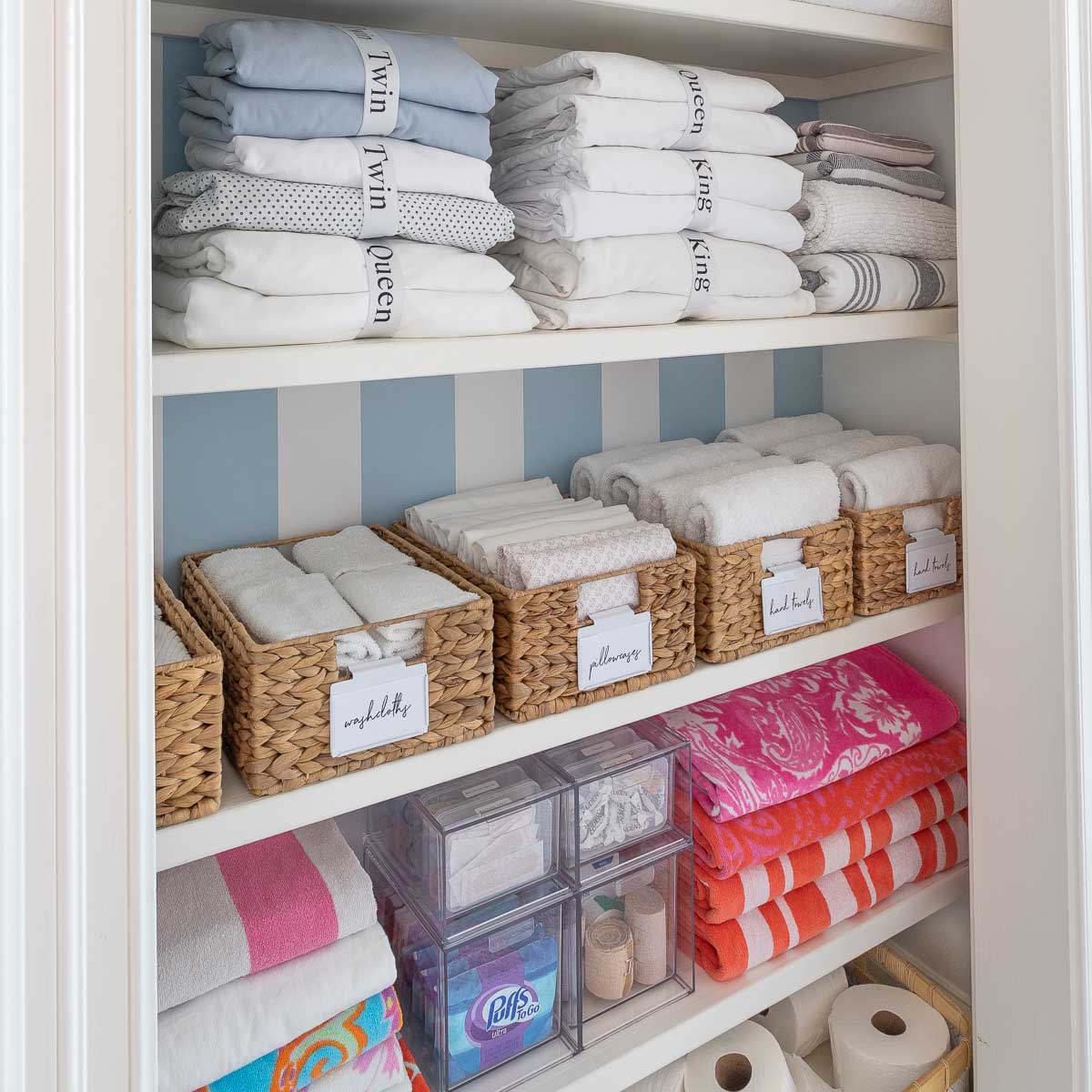 10 Linen Closet Organization Ideas for a Clutter-Free Closet! - Driven by  Decor