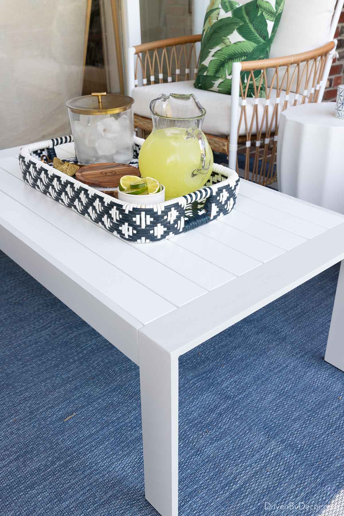 White outdoor coffee table